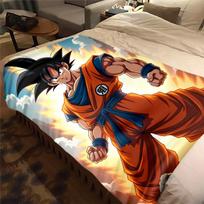 1 vnt. Son Goku rašto flanelinė antklodė, aukštos kokybės, tinkanti visiems metų laikams, namų dekorui, šilumai ir komfortui, puikiai tinkanti kalėdinėms dovanoms 80cm x 120cm white