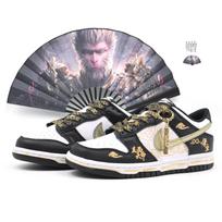 Nike Dunk Wear resistant And Lightweight Low top Skateboard Shoes Unisex Black Gold DD1391-100(Team205--BOX) 38 gray