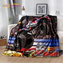 Monster Truck 3D Monster Jam Animacinis minkštas pledas, šildantis metamas pledas, patogus pledas iškylai, lovoms, sofai, namų miegamajam 75x90cm( 29x35in ) gray