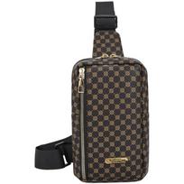 Chic Stylish Patterned Chest Bag Multi-Color Opti Adjustable Strap for Daily Use Casual Functial High-End Simple Style Bag black
