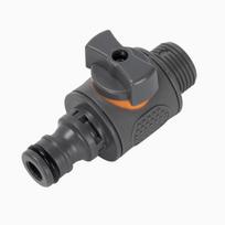 Threaded Male Hose Connector with Quick Release Valve and Rubber Coating Compatible with Standard Garden Hoses for Water Flow Control One Size