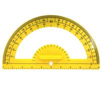 Qinghua Compass & Protractor Set for Primary Math, Available in Plastic or Wood with Handle yellow