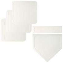 Rubber Baseball Softball Base Set Wear Resistant Home Plate Field Base for Kids & Adults Camps Leagues Schools Size#A white