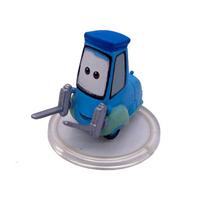 Pixar Cars Mcqueen Sheriff Flo Doc Hudson Luigi Guido Ramone Plastic Model Cake Ornament Wheels Can'T Move Kids Gift blue
