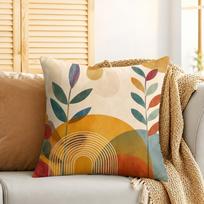 Colorful Abstract Mid Century Cushion Cover Silky Short Plush Invisible Zipper Dustproof Sofa Pillow Case For Home Decor 40cmx40cm(16x16Inch)