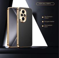 For Honor 200 200 Pro 100 100 Pro galvanizuotas litchi tekstūros pilnos apsaugos objektyvo apsauga atsparus pirštų atspaudams telefono dėklas For Honor 100 juoda