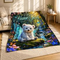 Fairy Bear Cub Coral Fleece Blanket 150cm*200cm