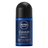 Nivea Men's Deep Sega & Curing 72 Jam Roll-On Deodorant 50ml 1 pcs black