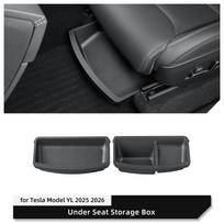 Smabee for Tesla Model Y L 2025-2027 Car First Row Under Seat Front/Rear Drawer Type TPE Storage Box Tray Organizer Accessories 25YL 6seats