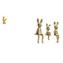 Feng Shui And Bunny Family Figurine Sculpture for Home Decor Desk Display Table Centerpiece Ornament beige