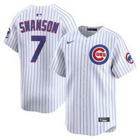 Chicago Cubs Embroidered Baseball Jersey Unisex Fan Apparel Striped White Team Shirt 7-S white
