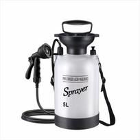 5L Garden Camping Shower Manual Pressure Sprayer Spray Bottle with Adjustable Nozzle for Plant Watering Car Wash Pet Bath Use white5L white