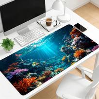 Underwater Coral Tropical Fish Large Gaming Mouse Pad Non Slip Stitched Edge Extended Desk Mat For Pc Laptop Office Gamer 800x300x3mm