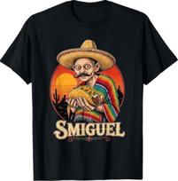 Smiguel Meksikietiškas Sombrero Juokingi Meksikietiškos Kultūros Derinio Marškinėliai 2XL brown