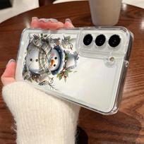 Christmas Elk Pattern Phone Case For Samsung Galaxy S25 S24 S22 Ultra S23 S24 FE A17 A56 A16 A36 A26 A55 A15 A25 A54 5G Shockproof Clear Soft Cover Samsung Galaxy A14 5G