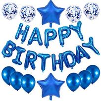 Birthday Aluminum Film Balloon Set Alphanumeric Balloon Set Birthday Party Background Decoration blue blue