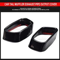 For BMW X5 F15 X6 F16 2015 2016-2018 M Sports Stainless Steel Carbon Texture Car Tail Muffler Exhaust Pipe Output Cover Parts Gloss Black black