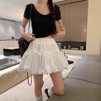 Women’s White Midi Bow Tie Tulip Skirt - Sweet Summer A-Line Style 2XL brown