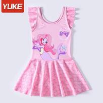 Children's Swimsuit Ins New Girl Baby One-piece Princess Skirt Swimsuit Girl Quick-drying Sun Protection Swimsuit 5XL150-160 sidabras
