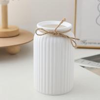 Plastikinis dekoratyvinis vaza, atspari dūžiams, su kanapių virve, sulankstoma vaza svetainei one size balta