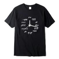 Men'S T-Shirt Casual Cotton Funny Math Clock Print Summer Loose O-Neck T Shirt For Men Short Sleeve Tops 3XL black