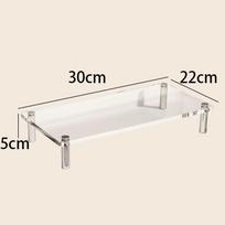 Acrylic Laptop Monitor Stand,Computer Riser Space-Saving,Clear Shelf - Ideal for Monitors,Laptops,Printers,Desktop Storage Decor white