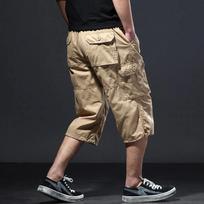 Vyriški krovininiai šortai Vasarinės laisvos laisvalaikio kelnės elastingas juosmuo Didelio dydžio lauko sportinės kelnės Trend kelios kišenės M beige