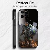 Žaidimo D-DOOM spausdintas dėklas telefonui iPhone17,16,15,14,13,12 Plus,Max, minkšto silikono juodas dangtelis iPhone15pro black