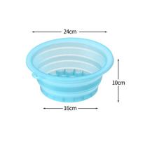 Portable Silicone Ice Bath Washbasin Foldable Improved Blood Circulation Ice Washbowl Relief Stress Face Dipping Bowl Travel mėlyna