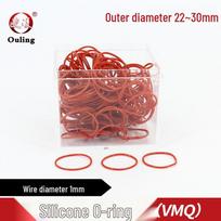 Waterproof Red Silicone O-Ring Seal, 22-30mm OD, 1mm Thickness, High Elasticity 22mm OD (5 pcs) Red Silicone O-ring brown