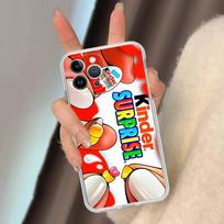 Cute Kinder Surprise Eggs Logo Phone Case For IPhone 17 16 15 14 13 12 11 Pro Max Plus Soft Cover Personalized DIY iPhone 15 red