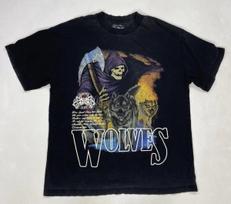 Darc Sport Wolves Grim Reaper Graphic T-shirt Men Medium Oversized Black M gray