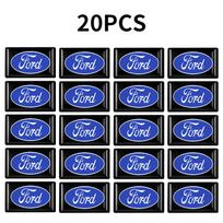 KLYE5 10/20Pcs 3D Epoxy Car Emblems Decor Sticker Auto Styling Decals Accessories For Ford Fiesta EcoSport Ranger Mondeo Mustang FOCUS blue