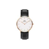 Daniel Wellington European and American watches Men's watch quartz movement 40mm white dial men's watch comfortable leather strap light DW00100007 balta