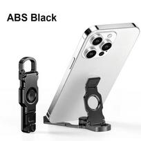KEBIDU ABS Metal Fidget Spinner Desk Phone Holder Creative Foldable Stand Anti-Stress Adjustable Mobile Mount with Portable Keychain Hook ABS Orange white