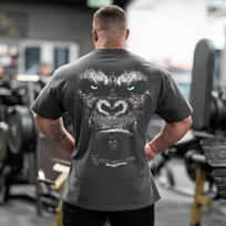Loose Gorilla Sports Fitness Training Gym Leisure T-Shirt Men's and Women's Luxury Brand Top XXXL gray