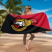 Ottawa Hockey Team Beach Towel Microfiber Beach Towel, Lightweight and Quick-Dry, for Summer Travel, Swimming Pool Fan Birthday Gift 70cmx140cm(27x55inch) red