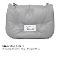 Maison Margiela Glam Slam Grain Nappa Leather Crossbody Bag, Shoulder Bag Women's Gray SB1WG0019P4300T8050 One Size 1