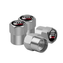 4pcs Car Wheel Tire Valve Caps Auto Air Stem Covers Decoration Accessories For Audi OOOO SLINE RS TT A4 A5 A8 Q2 Q3 Q4 Q5 Q6 TTS