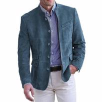Autumn Winter Men's Casual Suede Blazer Coat XXL gray