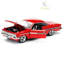 Jada Toys 1:24 Fast & Furious 8 Dom's Chevrolet Impala Diecast Model Car, Red Classic Muscle Car Collectible red
