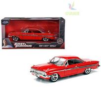 Jada Toys 1:24 Fast & Furious 8 Dom's Chevrolet Impala Diecast Model Car, Red Classic Muscle Car Collectible