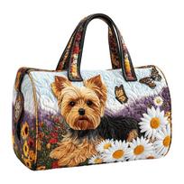 Flower Quilted Duffle Bag Large Capacity Gym Tote Bag Weekender Bag Carrying Handbag  Daily Outings L-StyleB