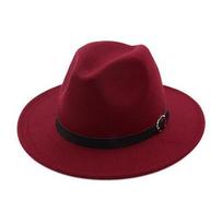 Platus kraštas Britiška Fedora skrybėlė Formali proga Vilnonės skrybėlės Mada Žieminės veltinio skrybėlės Šventė Vestuvės black