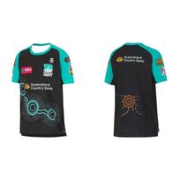2026 Australijos kriketo treniruočių marškinėliai: Būtinas sportinis marškinėlis gerbėjams – Brisbane Heat 3D spausdintas sportinis marškinėlis M juoda