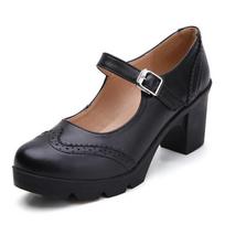Moteriški Mary Jane Pumps Natūralios odos avikailio aukštakulniai Elegantiški retro kvadratiniai apvalūs kojų pirštai moteriški batai 43