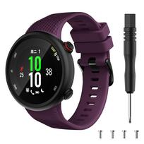 15 spalvų apyrankės dirželis, juosta, skirta Garmin Forerunner 45 45s Swim 2, silikoninis pakeitimas, išmaniojo laikrodžio mados aksesuarai For Garmin Swim 2 violetinė