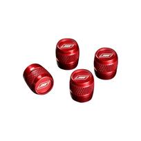 MONSTER SPORT 680500-0000R Air Valve Cap, Red, Set of 4, Automobile, Universal Aluminum, Shaved Anodized Finish, Barrel Shape x Knurling