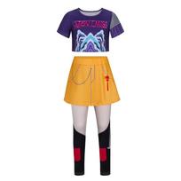 Vaikų Kpop Demonų Medžiotojai Rumi Zoey Mira Cosplay Huntrix Kostiumas Mergaitėms Drabužiai Grupės Idolas Vaidmenų Žaidimas Helovino Karnavalo Kostiumas 120 orange