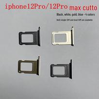 Dual SIM Card Tray for Apple iPhone 12 Pro Max Compatible with Single SIM Slot 12P/12PM Single SIM Tray White black